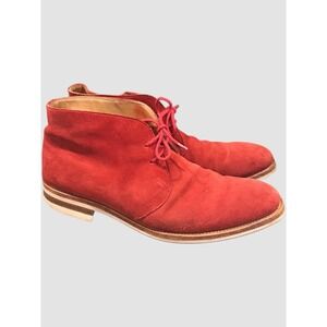 Russell &‎ Bromley Red Suede Chukka Boots Ankle Lace Up Mens Size 9